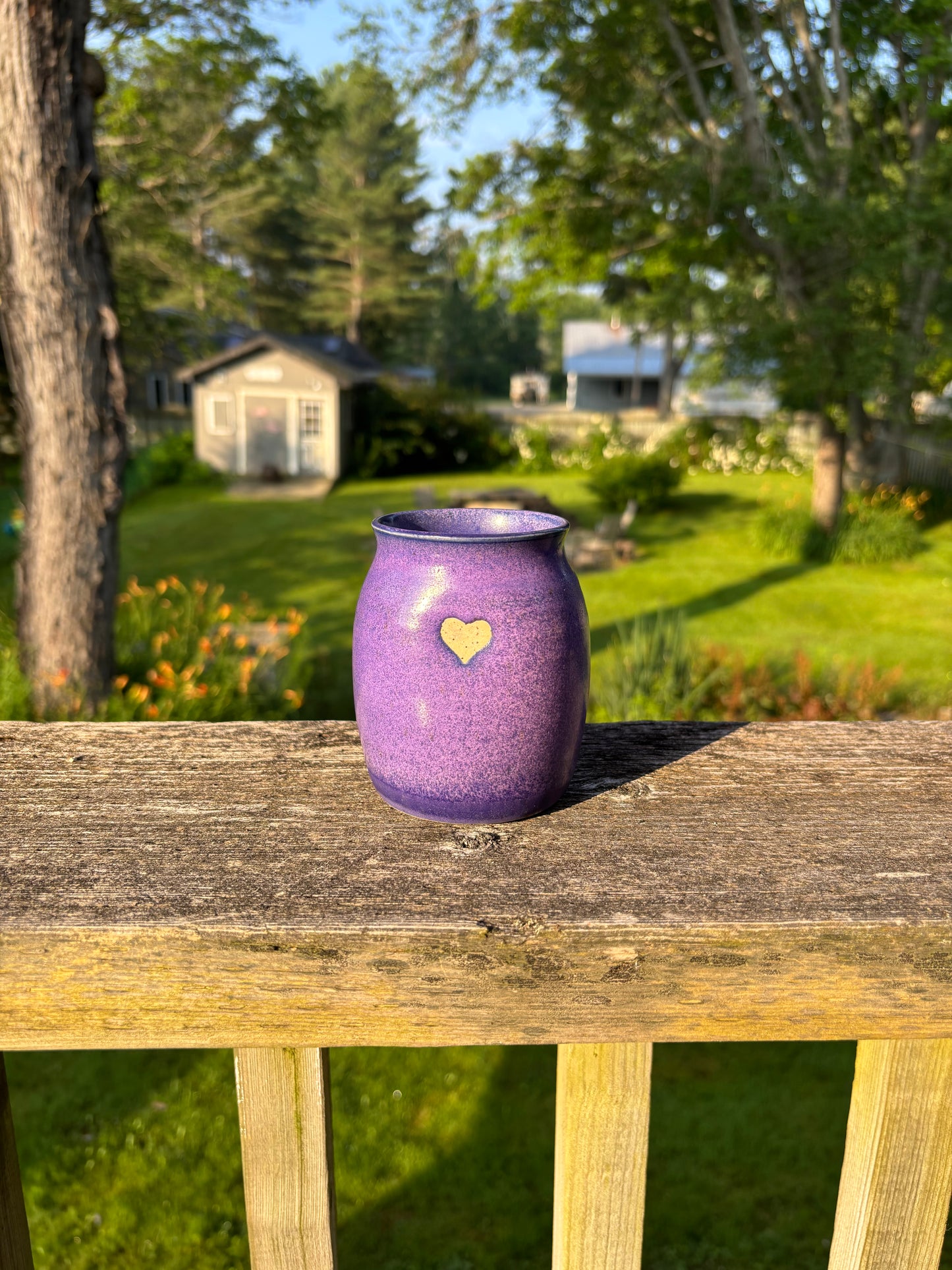 Electric Violet Heart Thumbler