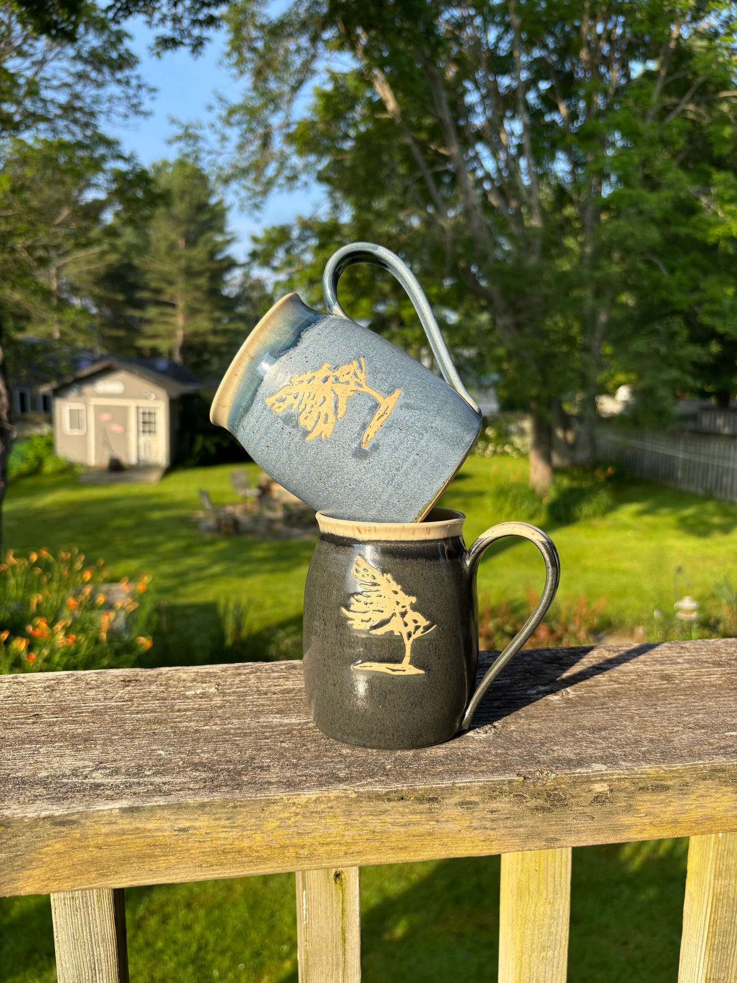 Windswept Tree Resist Mugs