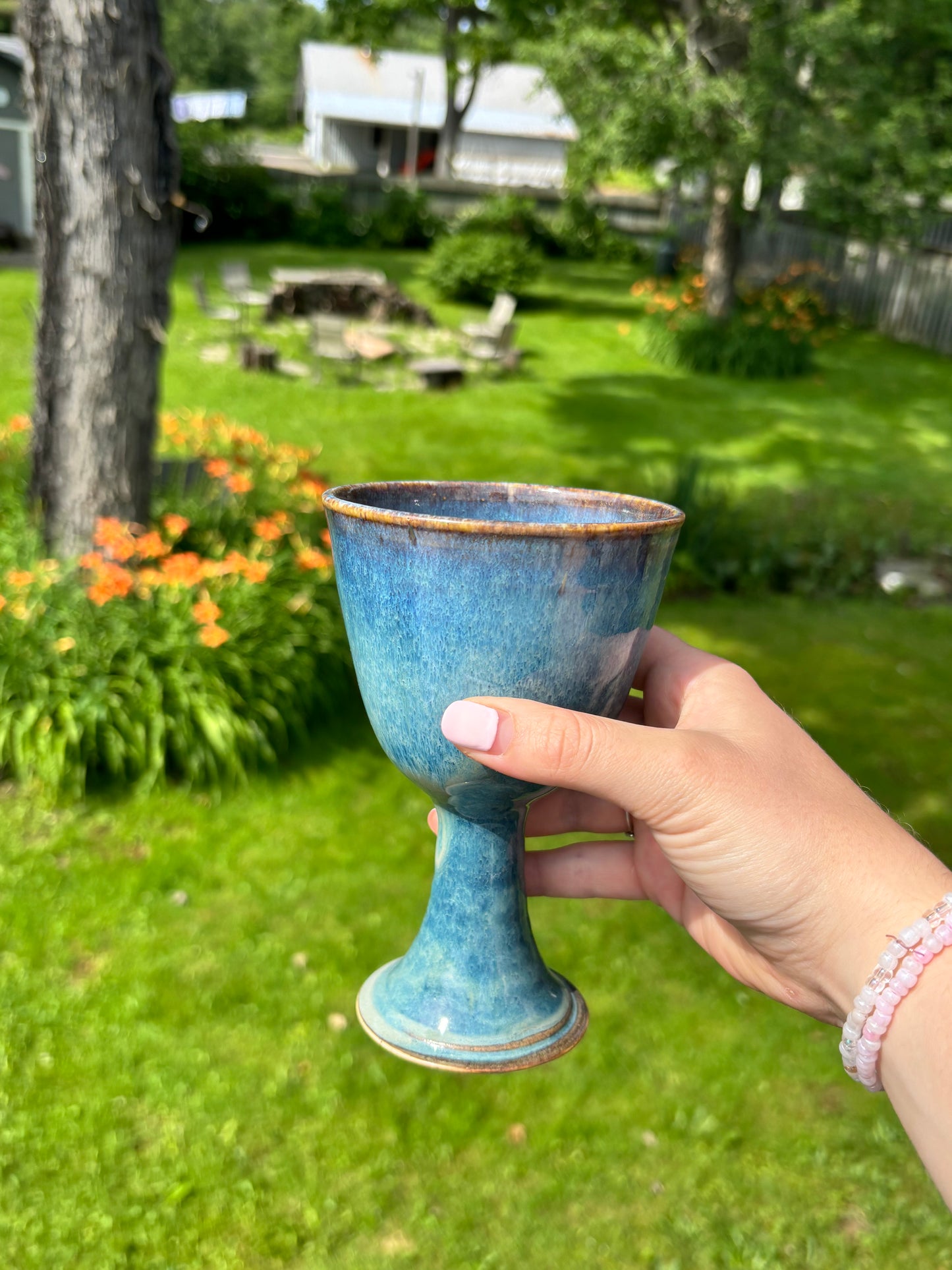 Deep Galaxy Blue Wine Goblet